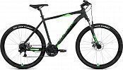 Велосипед FORWARD APACHE 27,5 2.2 D (2022) черный матовый/ярко зеленый